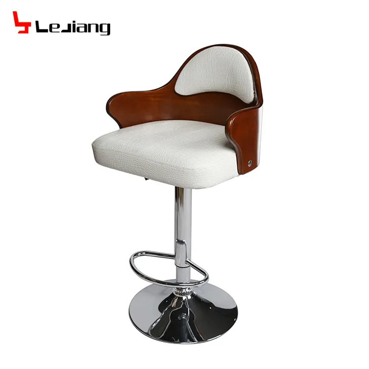 Tabouret de bar en bois avec tube en métal led, chaise, haute qualité, nouveau design