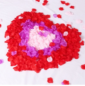 Pétalos de rosa artificiales, seda, no tejidos, decoraciones para fiesta de boda - Product Image 5