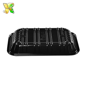 Una bandeja de aperitivos negro biodegradable bandejas bandeja de negro para la carne - Product Image 1