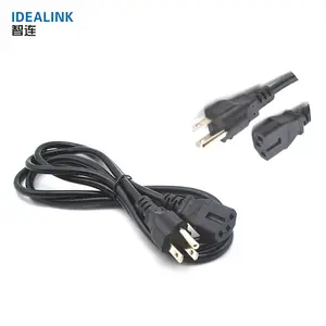 High Quality AC 220V Computer US Cable Cord 1M 1.5M 2M USA 3 Pin Power Cord