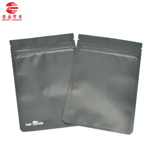 Custom Priniting Matte Black Foil Lined Zip Lock Small Plastic Bag