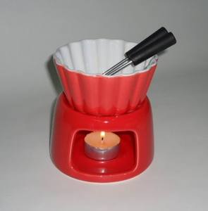 Diseño ondulado profesional marrón cristal grace fusión fondue de chocolate pot - Product Image 2