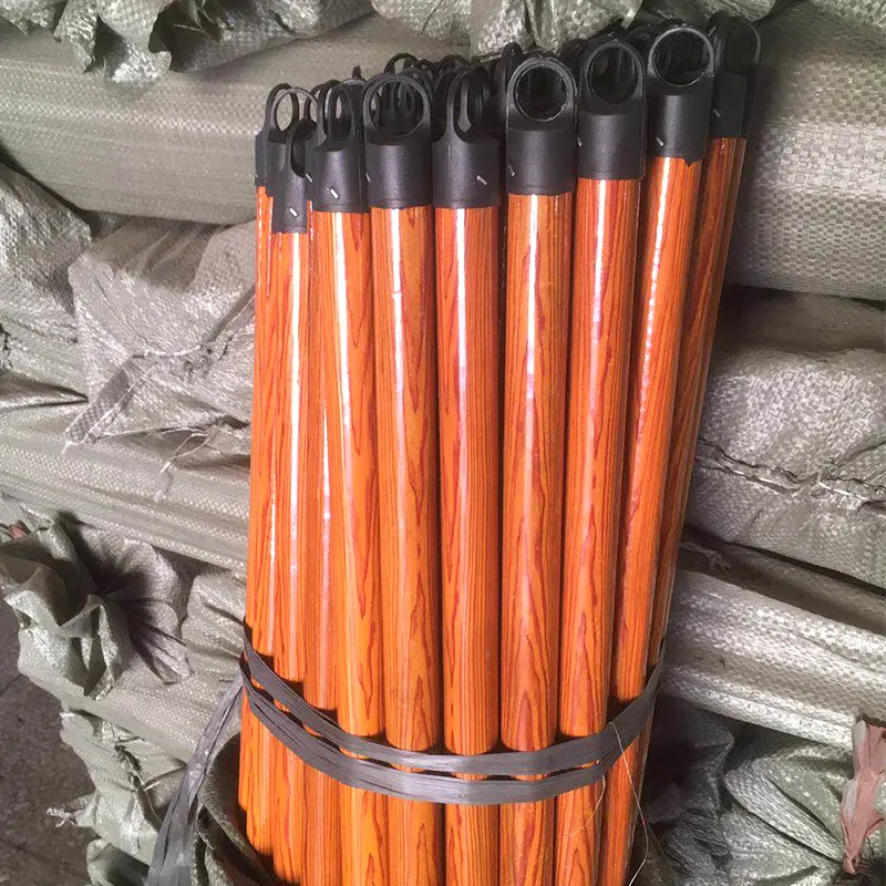 Bâton de balai à franges en bois revêtu de PVC, 5 pièces, prix d'usine en chinois, manche de serpillière avec haute qualité
