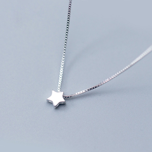 Colliers avec pendentif étoile <span class=keywords><strong>en</strong></span> argent sterling 925 pour femmes, bijoux tendance, petits colliers ras du cou, accessoires - Product Image 2