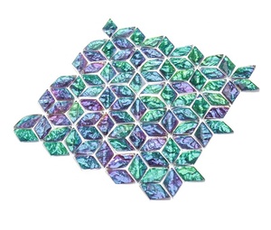 Torna Pittura <span class=keywords><strong>Rosa</strong></span> Bevel 3D Bagno Mosaico di <span class=keywords><strong>Piastrelle</strong></span> di Vetro - Product Image 5