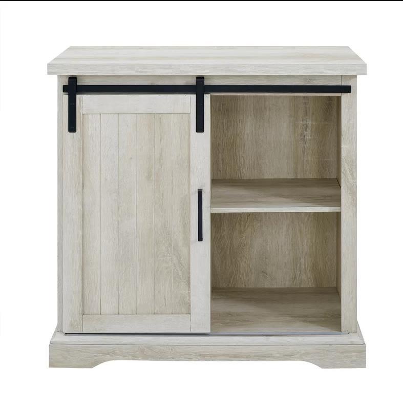 Rustic Sliding Barn Door Wooden Buffet Sideboard for Living Room