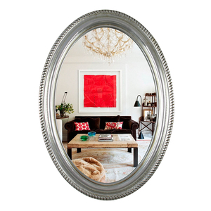 Venta al por mayor Decoración de casa Vintage antiguo <span class=keywords><strong>oro</strong></span> Oval forma enmarcado <span class=keywords><strong>espejo</strong></span> de pared decorativo - Product Image 6