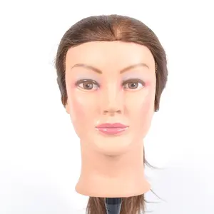 Оптовая продажа, голова манекена для обучения естественным волосам, для укладки волос, косметология, тренировочная Кукольная голова