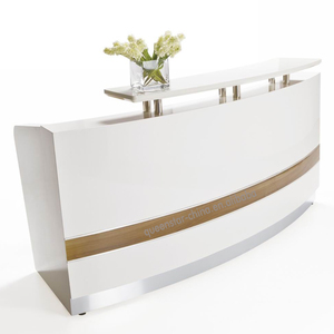 QS-RC08 Modern Reception Front <strong>Desk</strong> for Hotel <strong>High</strong> Quality <strong>White</strong> <strong>High</strong> <strong>Gloss</strong> Eco-Friendly Durable Information <strong>Desk</strong> Counter <strong>Desk</strong> - Product Image 4