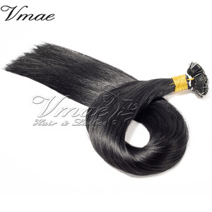 Punte a doppio disegno indiane VMAE diritte da 10 a 32 pollici di cheratina vergine allineata alla cuticola I K punte piatte estensioni dei capelli umani - Product Image 2