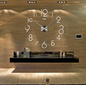 Grande Horloge Murale Moderne 3D <span class=keywords><strong>Mur</strong></span> Horloge avec Miroir Numéros Autocollants pour La Maison Bureau Décorations Cadeau 380010 - Product Image 5