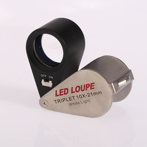 Professional Pocket <strong>Magnifying</strong> <strong>Glass</strong> with Led Lights <strong>10x</strong> 20x 30x Magnifier Aquamarine Sapphires Gemstone <strong>Gem</strong> Jeweller Tools