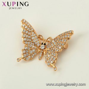 Broches-150 Xuping, Broche de Moda Dorado para Mujer con Forma de Mariposa y Pedrería - Product Image 4
