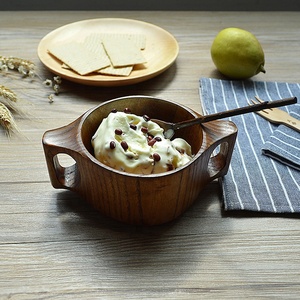 Bol de riz artisanal en <span class=keywords><strong>bois</strong></span> à <span class=keywords><strong>Double</strong></span> oreille de Style japonais créatif pour bébé - Product Image 6