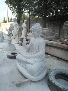 Precio directo de fábrica de mármol jardín al aire libre Gran Piedra Blanca meditando <span class=keywords><strong>Buda</strong></span> estatua en venta - Product Image 4