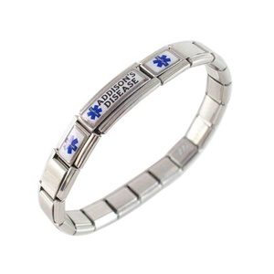 <span class=keywords><strong>Charm</strong></span> Italiano Modulare Componibile in Acciaio Inox 304 da 9mm per Bracciale, con Avviso Medico per la Malattia di Addison - Product Image 2