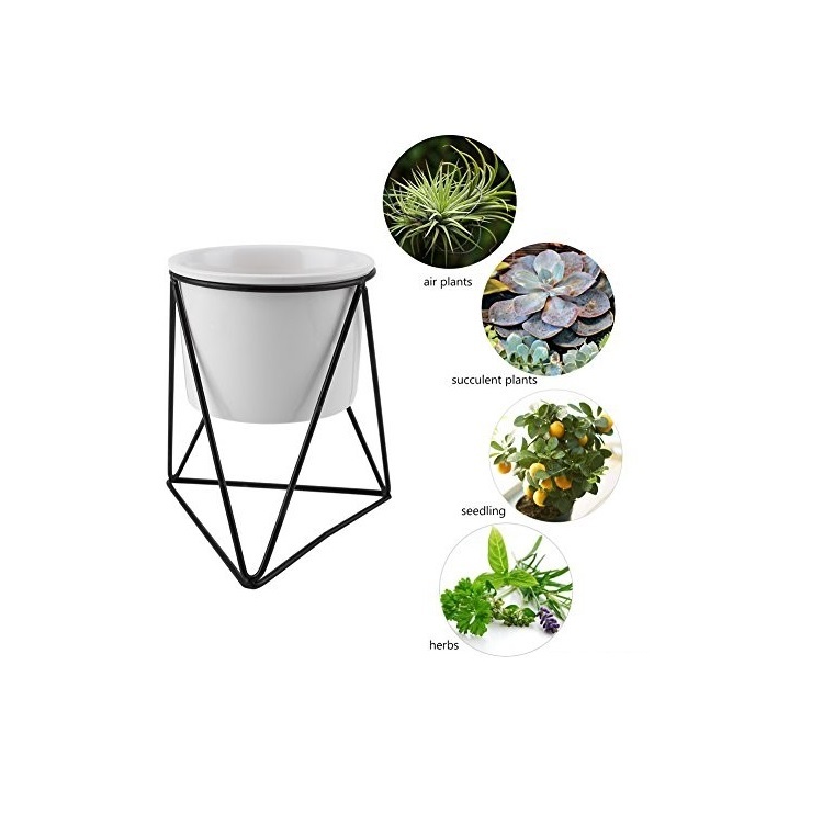 Intérieur En Métal Fil Triangle Fleur Pot Présentoir Support