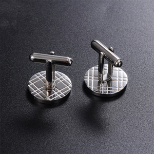 En gros Accessoires pour hommes : Ensemble de boutons de manchette ronds vierges en acier inoxydable personnalisables pour chemise de smoking, pour mariage - Product Image 5