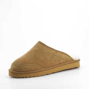Venta al por mayor, zapatillas de piel de oveja australiana cálida de cuero genuino para interiores y exteriores, se acepta OEM ODM