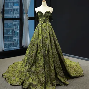 J. J66826 — robe de soirée grande fille, tenue de soirée, motifs de péplum, vert