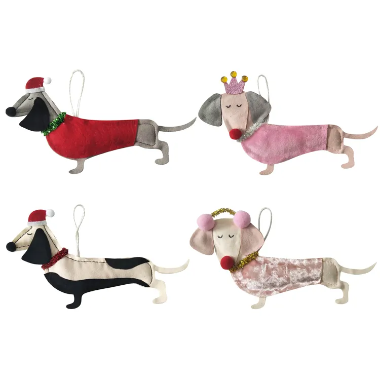 Großhandel lieferanten WEIHNACHTEN baum hängende dekoration lieferungen set filz Hund Weihnachten Ornament