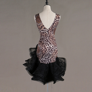Abito da Ballo Latino Leopardato da Donna e Ragazza per Competizione a Basso Costo - Product Image 6