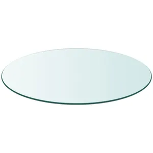 Meubles de salle à manger incassables de dessus de table de verre trempé clair rond moderne pour l'usage à la maison