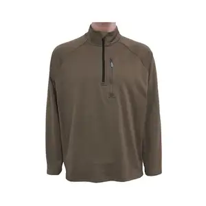 Breathable Plus Size Men's 1/4 Zip Fleece Pullover Shirt Hunting Clothing