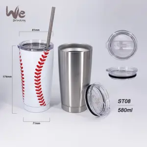 ST08 580Ml Premium Kwaliteit Dubbele Wand Vacuüm Geïsoleerde Rvs Tumbler Met Splash Proof Schuifdeksel Voor Koude Dranken