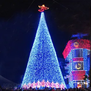 Ustom-Árbol de Navidad de metal iluminado para exteriores, marco de alambre para tiempo festivo