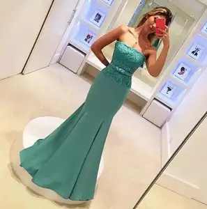 Islâmico elegante Turquesa Azul Longo do Baile de finalistas Vestido Tubo