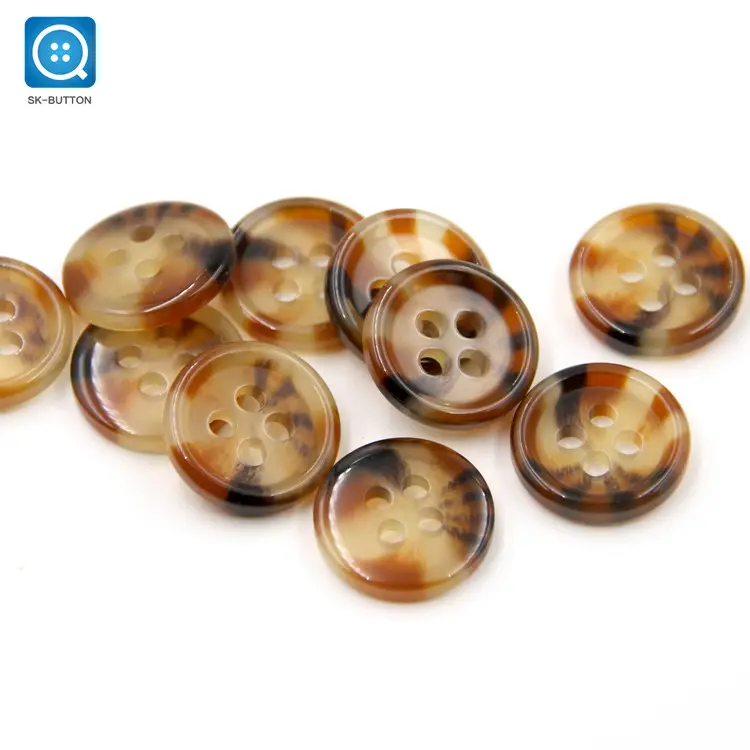 SK Wholesale China button supplier 4 holes sewing resin custom polyester shirt buttons for clothes