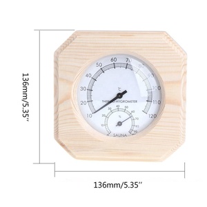 Single <strong>Sauna</strong> Wooden Hygrothermograph Thermometer Hygrometer <strong>Sauna</strong> Room <strong>Accessory</strong> - Product Image 6