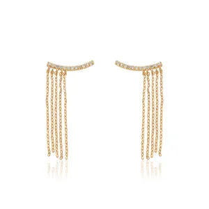 95319 xuping latest long chain dangle earring with 18k plated