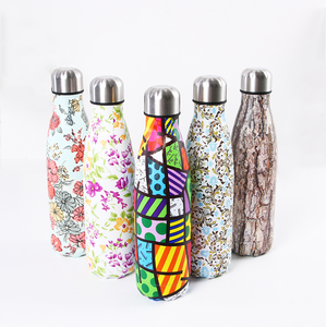 Bouteille d'eau thermique de Cola de voyage en acier inoxydable à Double paroi de série en bois de 500ml avec logo personnalisé - Product Image 3