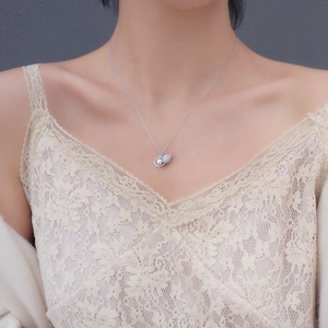 ML77 Korean Elegant 925 <strong>Sterling</strong> <strong>Silver</strong> Zircon <strong>Pearl</strong> Ocean Sea Shell Shape Summer Beach Fine Jewelry <strong>Necklace</strong> for Women - Product Image 2
