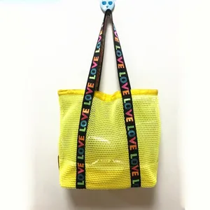 Custom Reusable Grocery Tote String Net Shopping Cotton Mesh Bags Fashion Women Fisherman Net Hand Bag