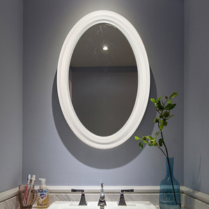 Venta al por mayor Decoración de casa Vintage antiguo <span class=keywords><strong>oro</strong></span> Oval forma enmarcado <span class=keywords><strong>espejo</strong></span> de pared decorativo - Product Image 3