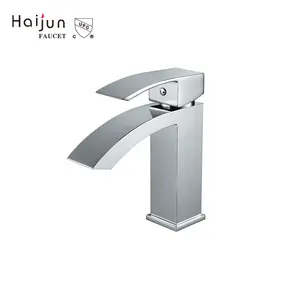 Haijun高品質デッキマウントサーモスタット滝洗面台蛇口
