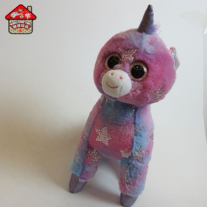 Rainbow <span class=keywords><strong>Unicorn</strong></span> Baby Toy Sparking Star Unicórnio Recheado com 3D Eye PP Cotton Filled Plush Toy para o Dia dos Namorados
