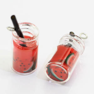 Nieuwe Leuke Vruchtensap Fles Ontwerp Charms 3D Hars Fruit Drink Fles Hanger Oorbel Charm Voor Sieraden Accessoires - Product Image 3