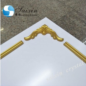 Hermosa mesa nupcial blanca rectangular <span class=keywords><strong>para</strong></span> boda con <span class=keywords><strong>detalles</strong></span> dorados - Product Image 5