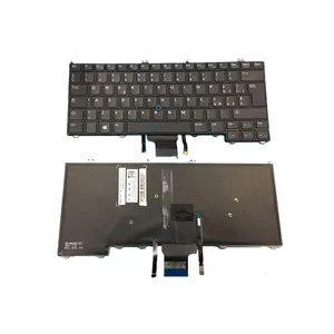 HK-HHT DELL Latitude E7240E7440キーボード用の新しいITラップトップキーボードバックライト付きポインターイタリアンタスティエラ