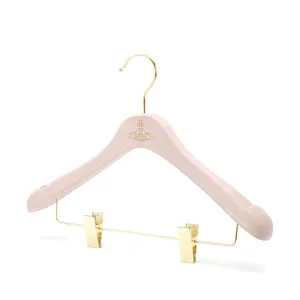 Assessed Supplier LINDON Gold Metal Accessory Fashion Wooden Lady Dress Hanger