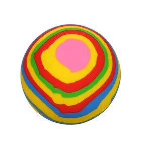 2020 Best price rainbow color kids toys pets play customized rubber bouncing ball