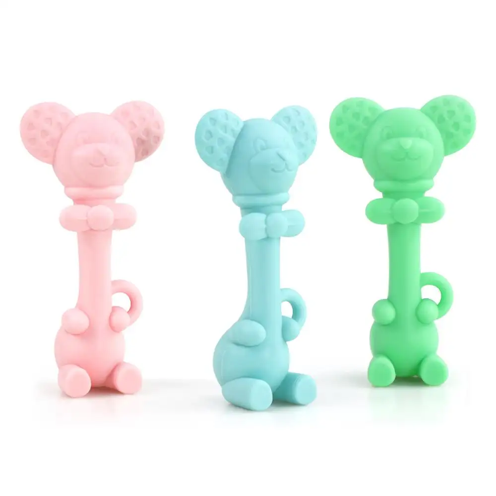Ücretsiz örnek 3D ayı silikon bebek diş kaşıyıcı hediye bebek duş hediye için yeni anne hediye
