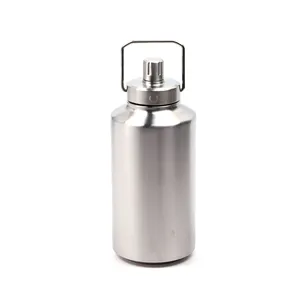 Tùy Chỉnh 64Oz 2l Thép Không Gỉ Bia Chai Growler Với Carry Xử Lý