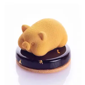 6pcs Metallic Bear PMMA Cake Toppers, Cute Gold Cake Decorations