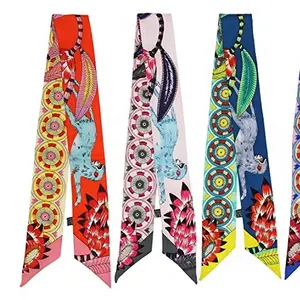 Fashionable Silk Scarf Tie Bag Handle Mini Ribbon Scarf For Women