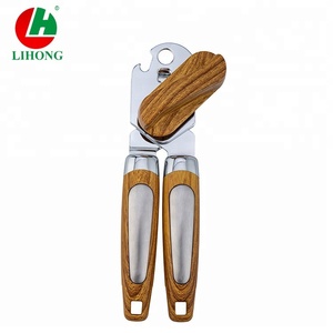 Mejor Venta de utensilios de cocina de hierro Manual abrelatas con grano de madera de mango - Product Image 2